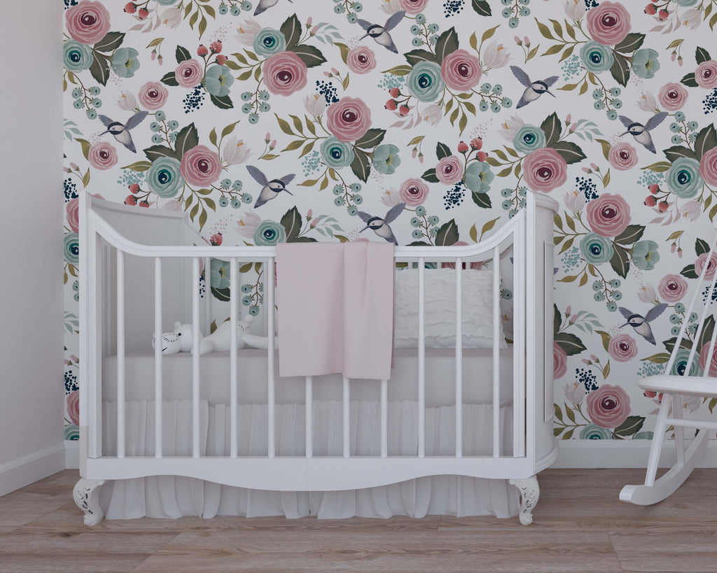 Blue Peony Wallpaper | Kitchen + Metal