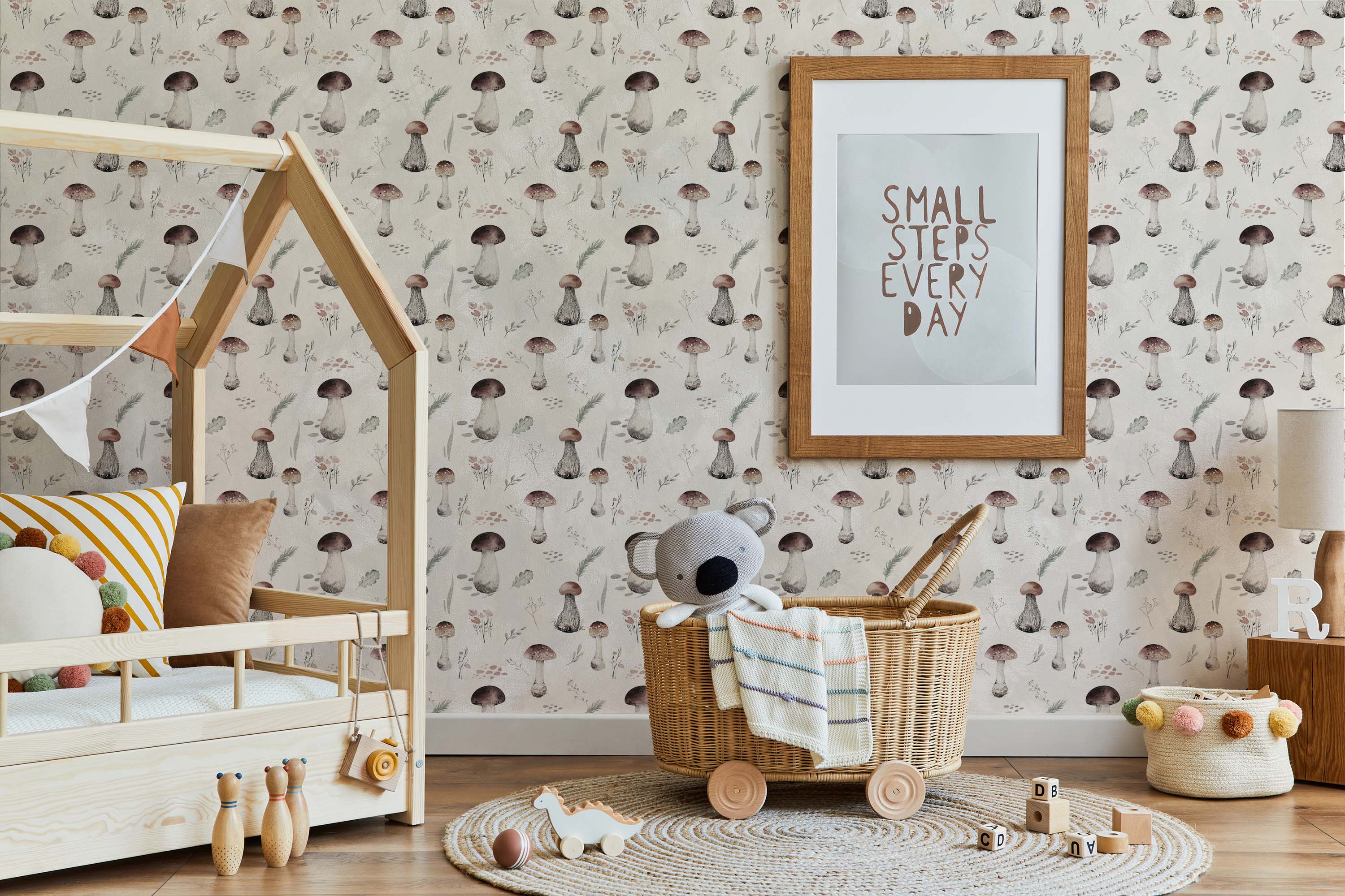 Garden mushroom wallpaper | Kitchen + Metal