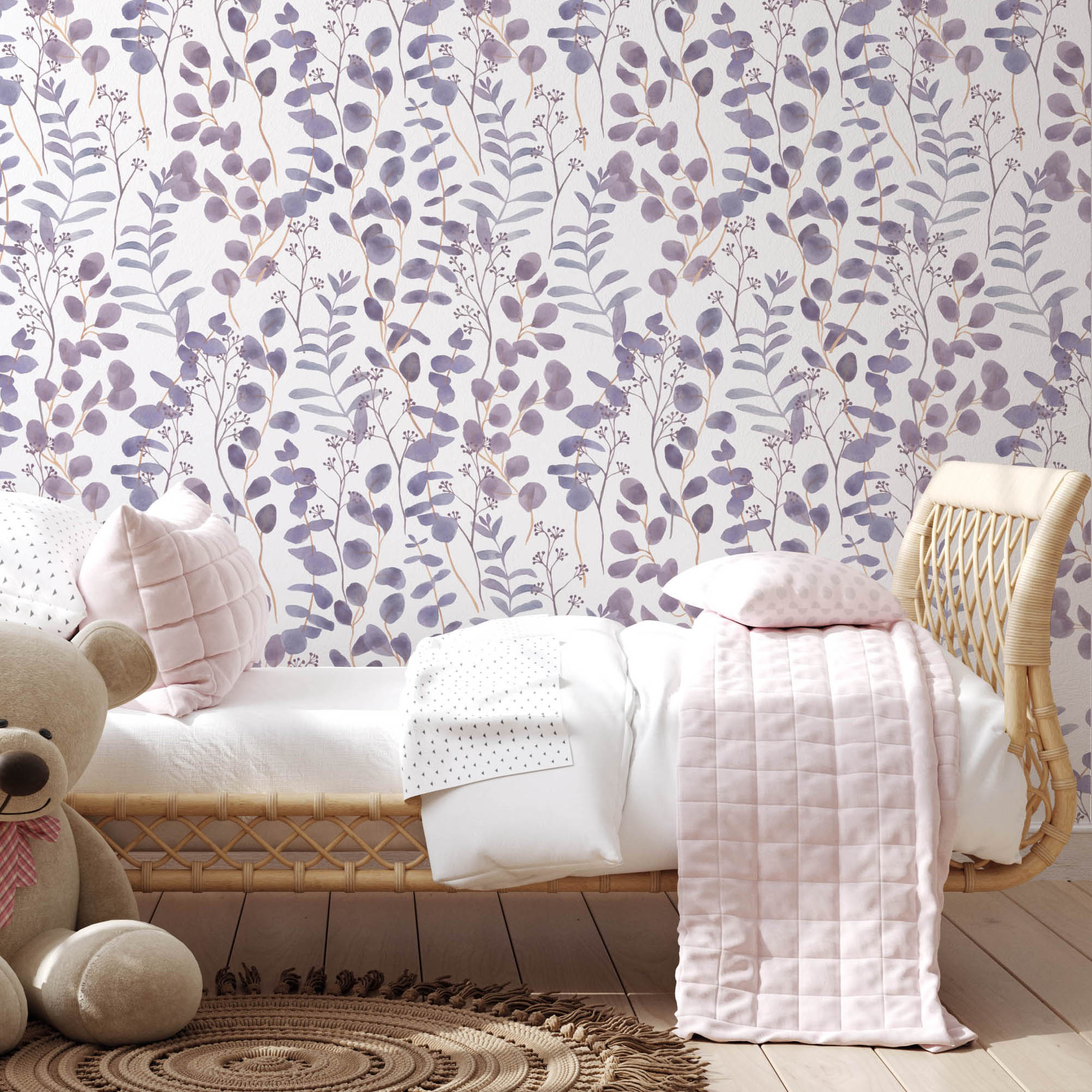 Lilac leaves Wallpaper | Kitchen + Metal