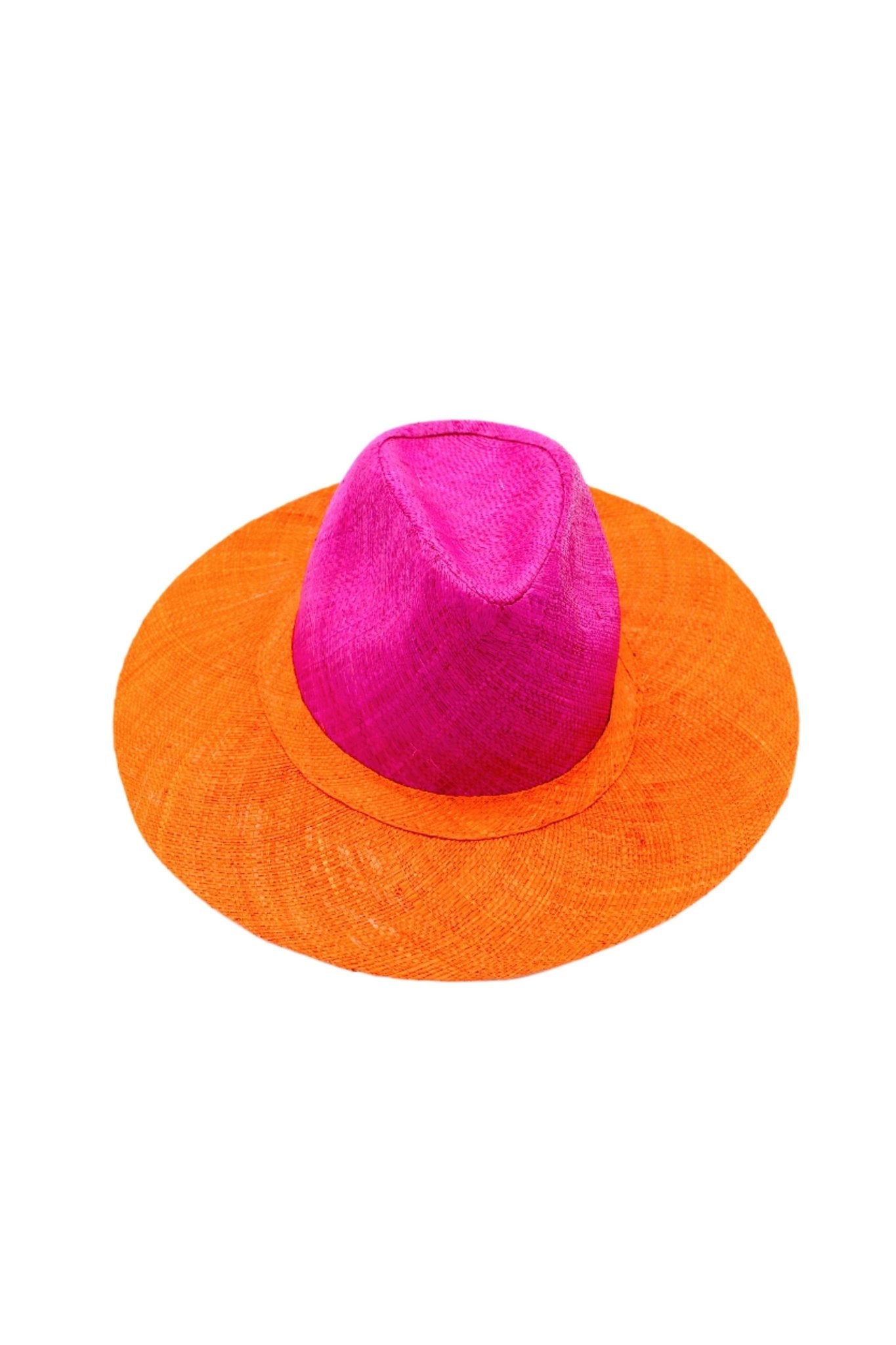 Riley 3" Brim Panama Unisex Two Tone Straw Hat