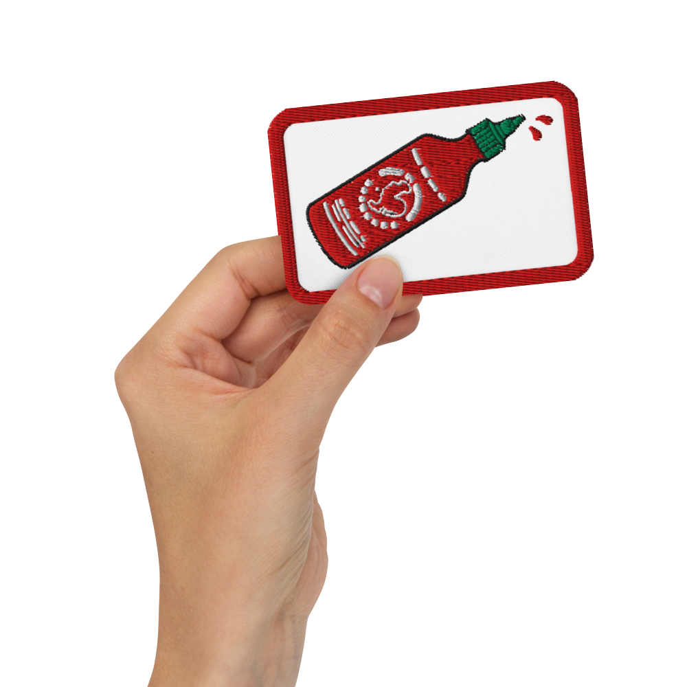Siracha Hot Sauce Embroidered Iron On Patches