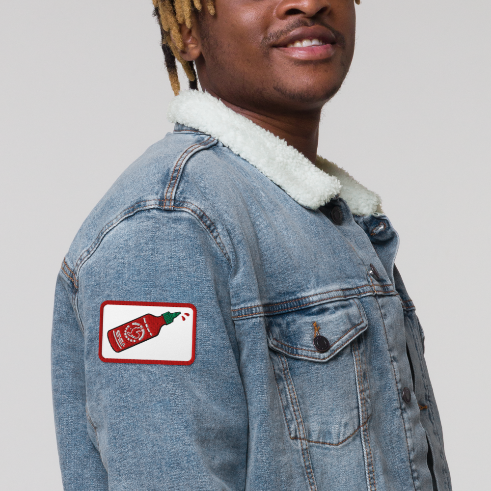 Siracha Hot Sauce Embroidered Iron On Patches