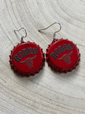 Rodeo Steer Head Beer Cap Fashion Earrings