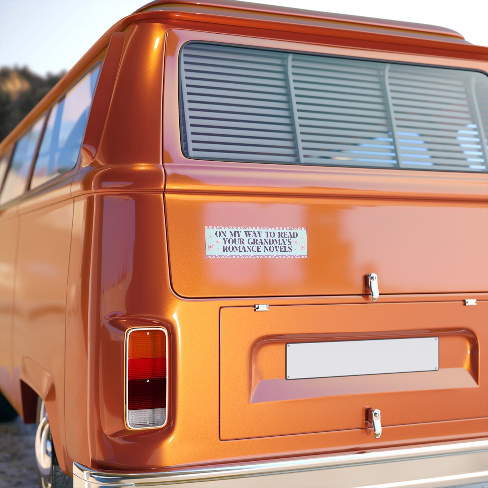 Romance Reader Bumper Sticker: On My Way to Read Your Grandma's Romance Novels
