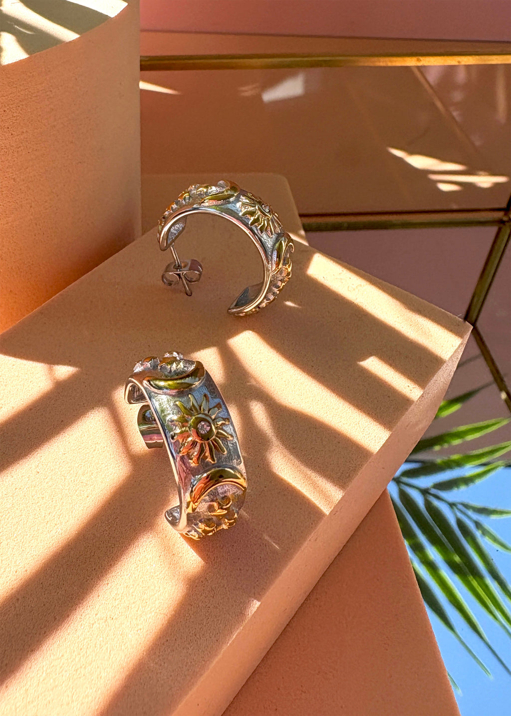 Rosa Stella Hoop Earrings Water Resistant