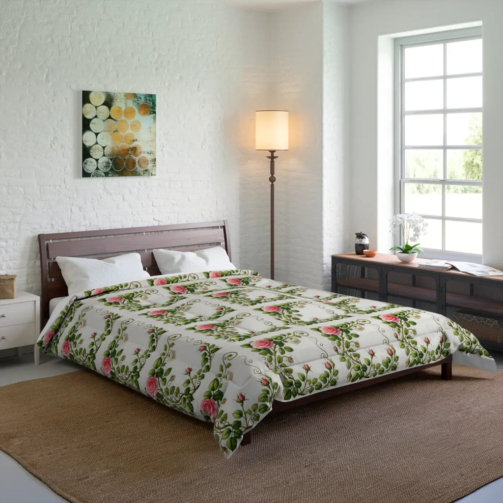 Cozy Rose Climber Comforter - Stylish Home Snuggles - DipaliZ