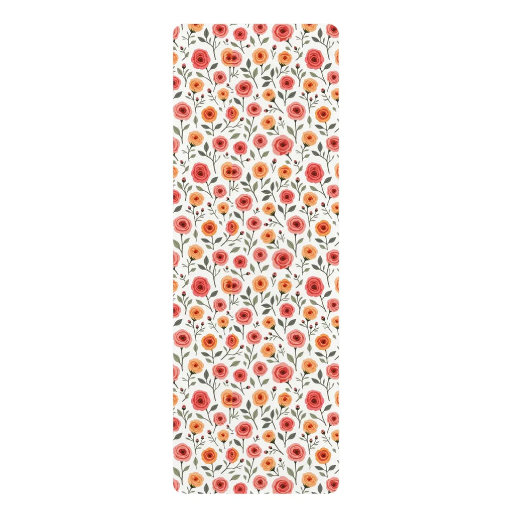 Elegant Rose Floral Rubber Yoga Mat Sleek Practice - Dipaliz