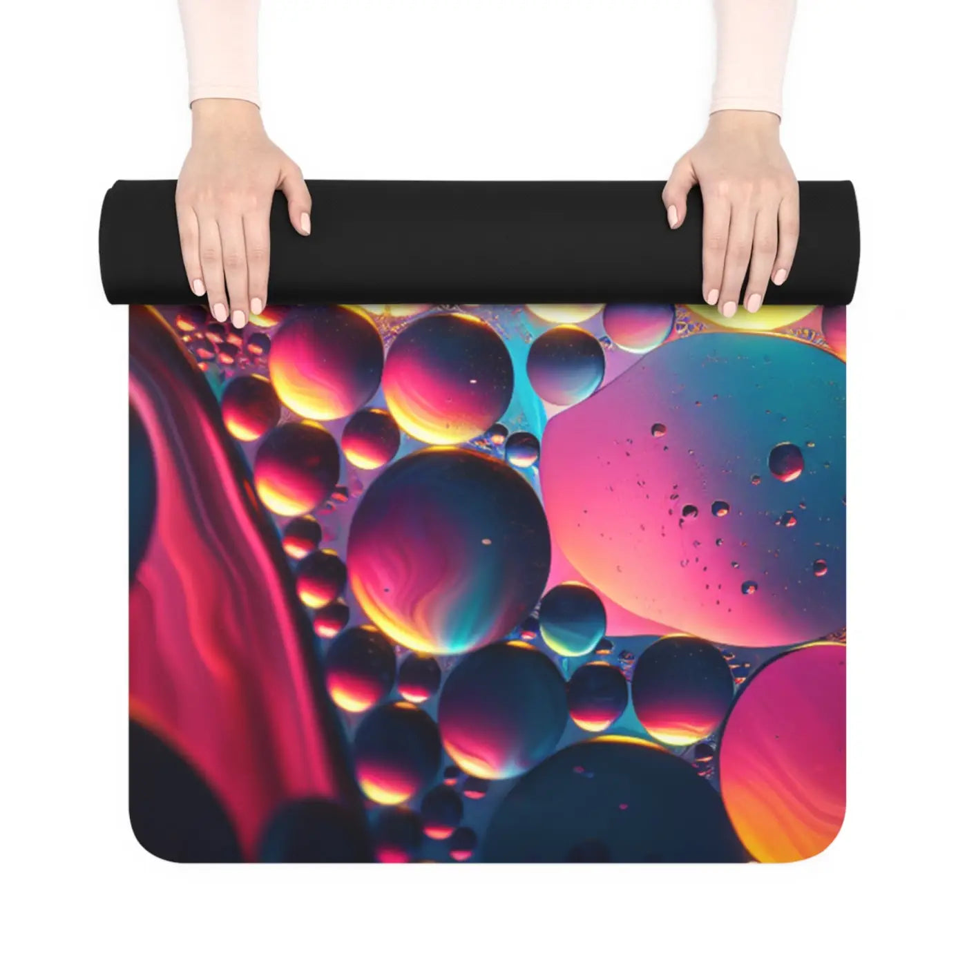 Non-Slip Rubber Yoga Mat - Abstract Fluid Pattern - Dipaliz