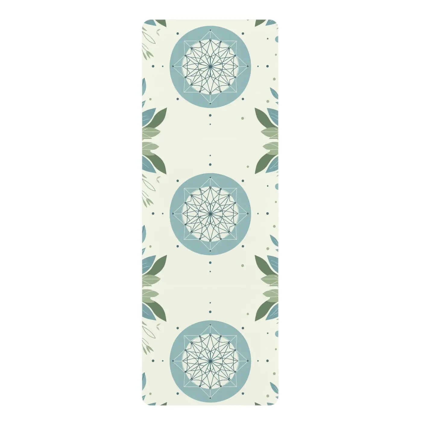 Teal Leaves Rubber Yoga Mat - Microfiber Suede - Dipaliz