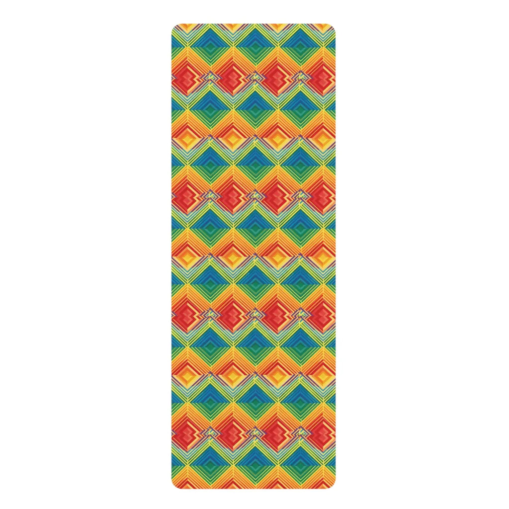 Vibrant Rainbow Rubber Yoga Mat - Microfiber Suede - Dipaliz
