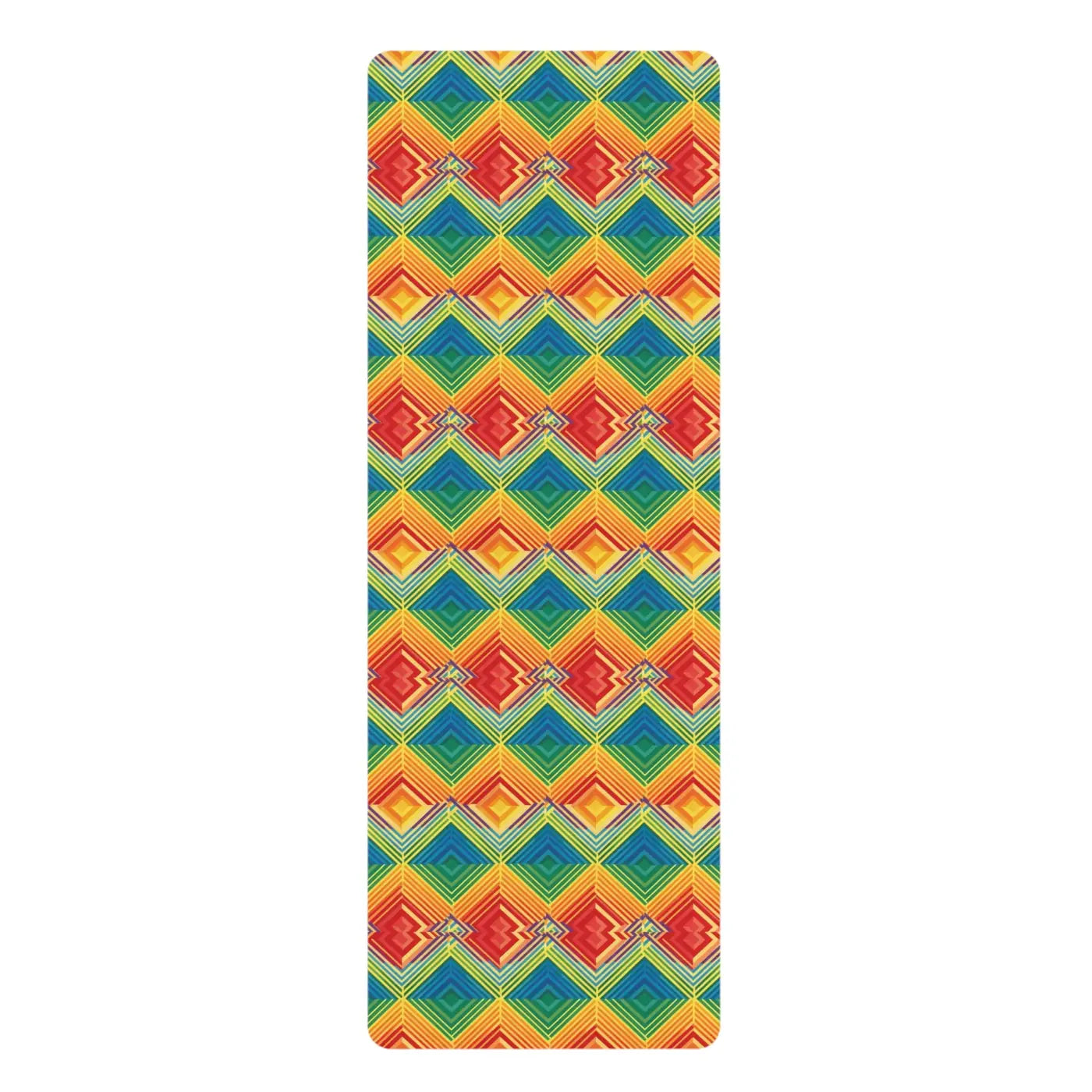 Vibrant Rainbow Rubber Yoga Mat - Microfiber Suede - Dipaliz