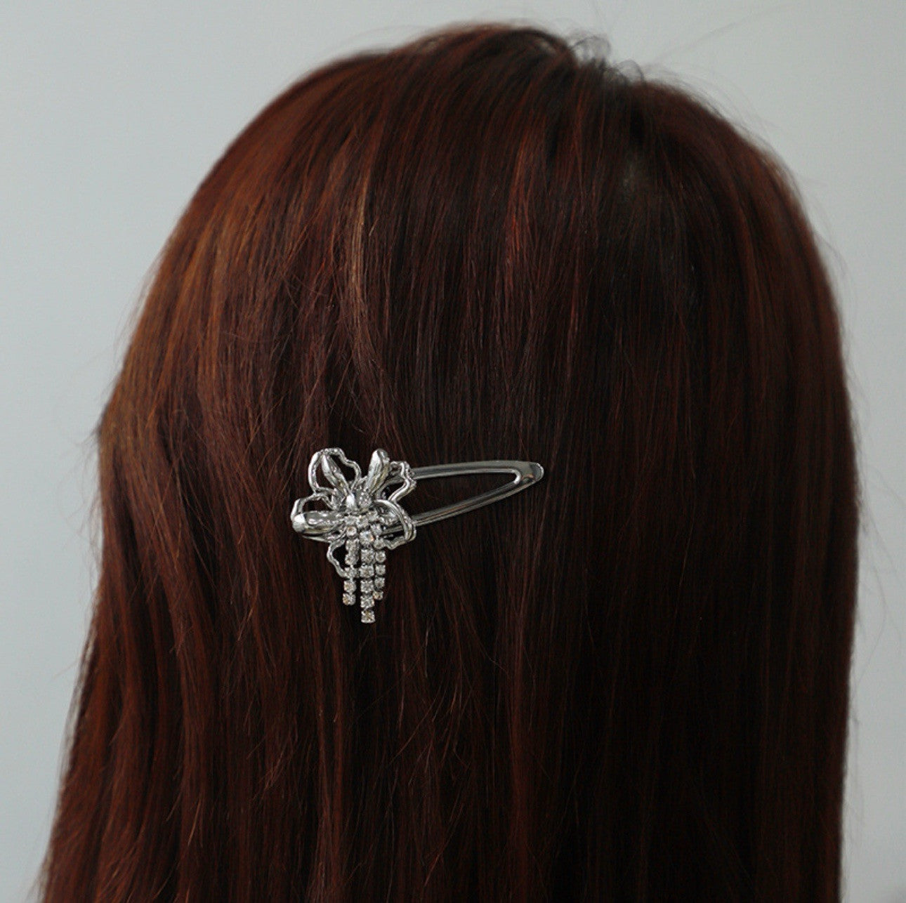 Silver Flower With Rhinestones Hair clip