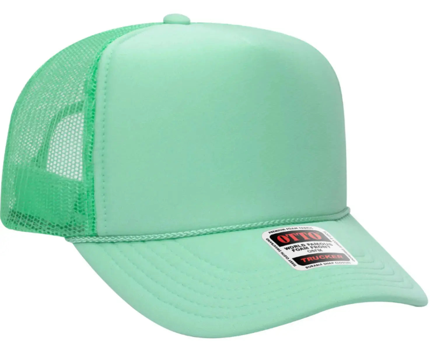 Neon Pink Good Vibes Only Adult Otto Foam Trucker Hat
