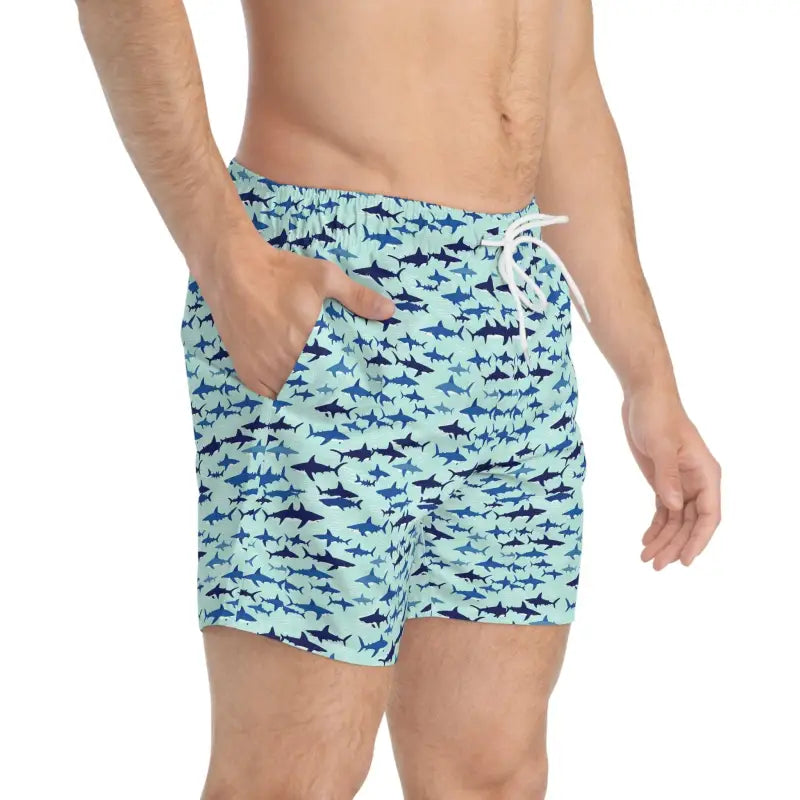 Ocean State Styles Oceanshore Shark Pattern Swim Trunks