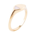 Signet Triangle Pink Opal and Bronze Ring