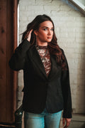 Single Button Blazer - Black