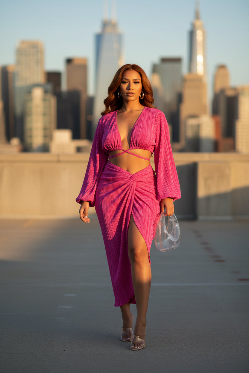 Yeah Night Out Bae Skirt Set-Green