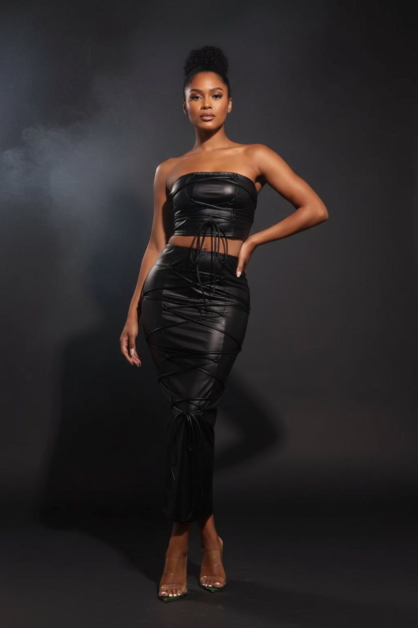 Lace Up Views Maxi Skirt Set