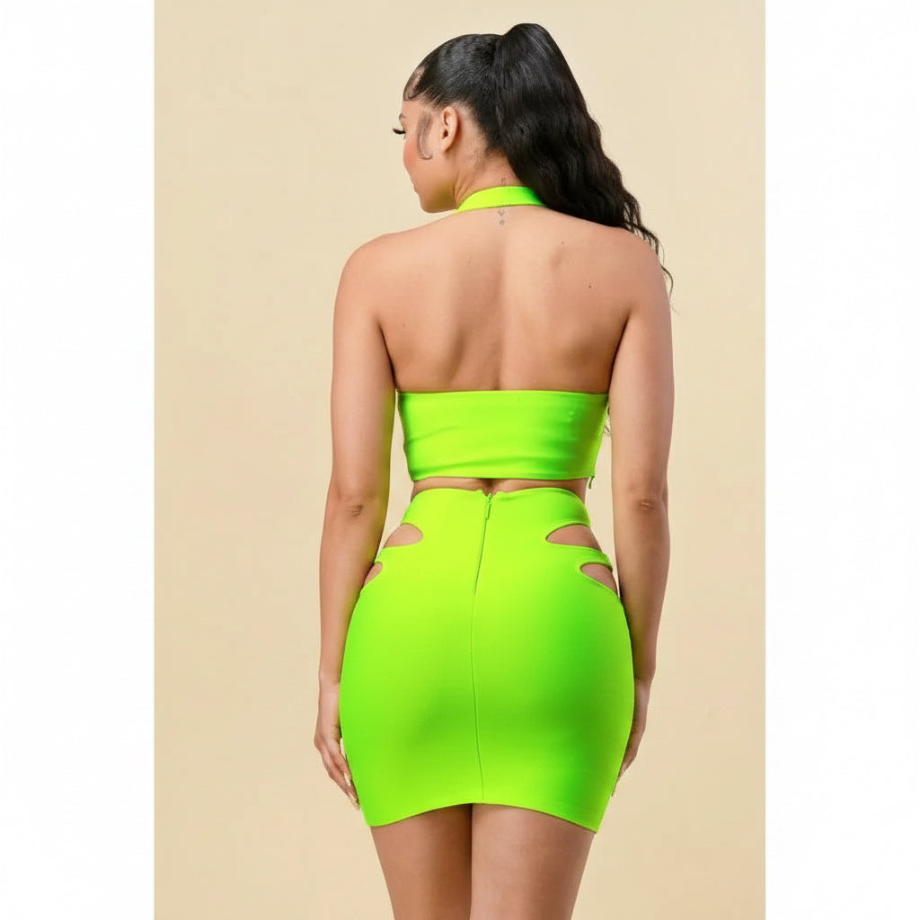 Missing Bae I'm Glowing Skirt Set - Brown