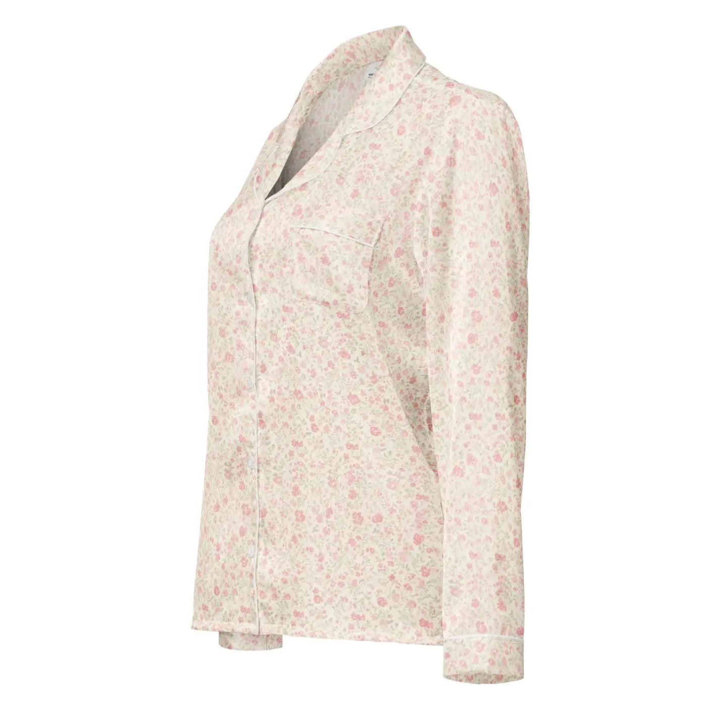 Floral Long Sleeve Pajama - Silky Relaxed Fit Shirt - DipaliZ