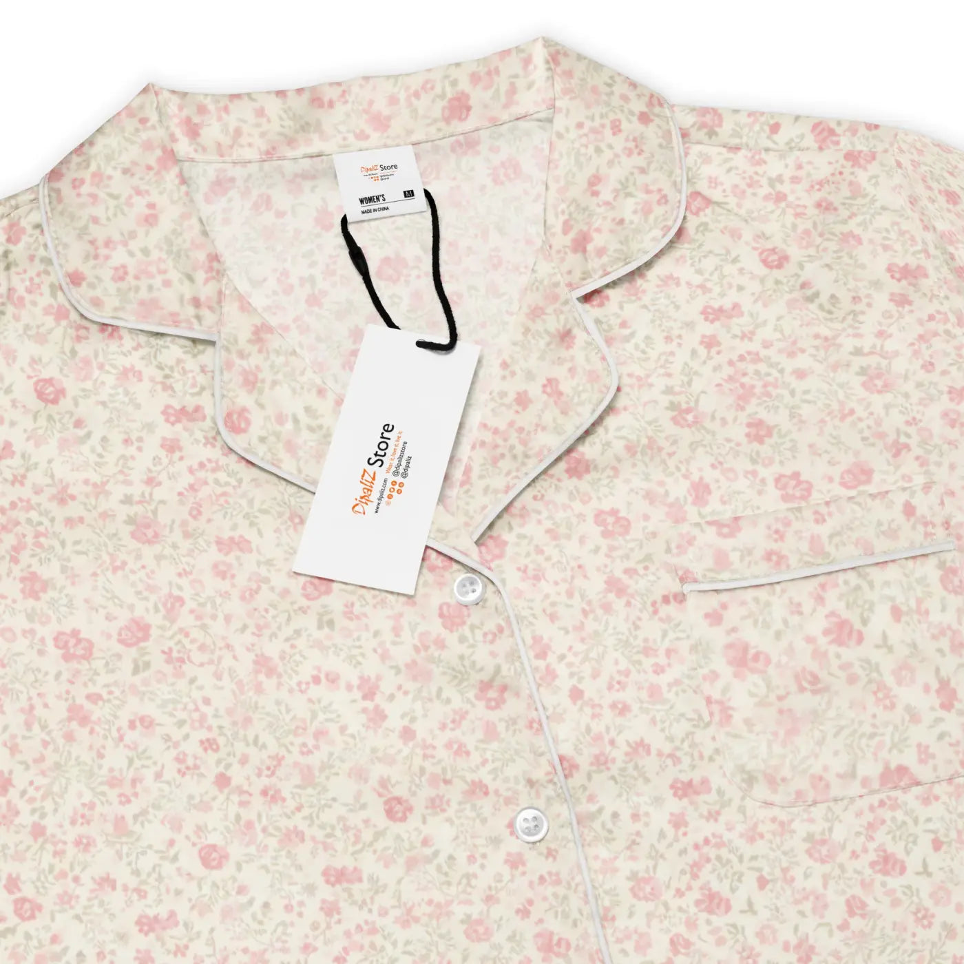 Floral Long Sleeve Pajama - Silky Relaxed Fit Shirt - DipaliZ
