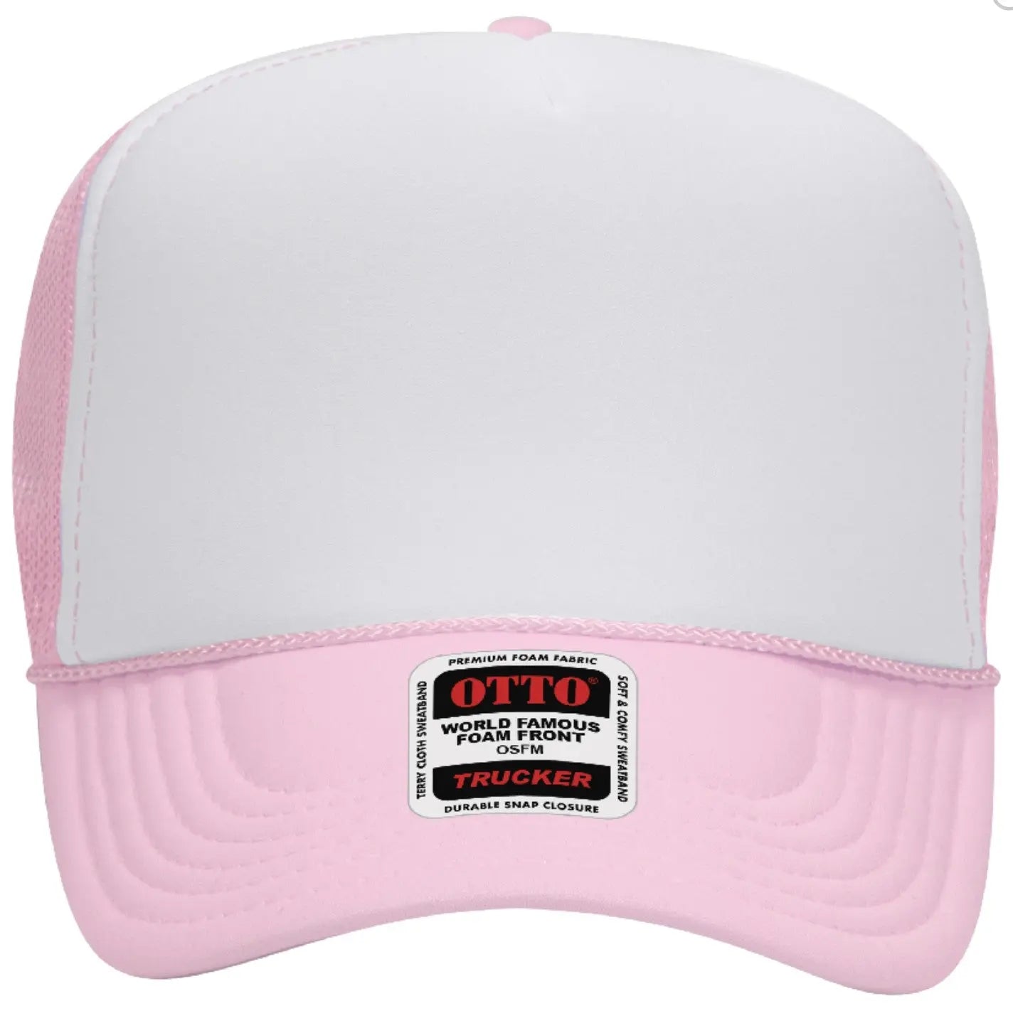 Neon Pink Good Vibes Only Adult Otto Foam Trucker Hat