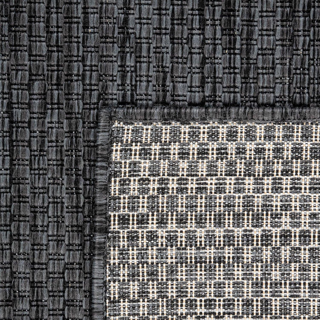 Solid Outdoor Rug for Patio or Balcony weatherproof in Mottled Anthracite