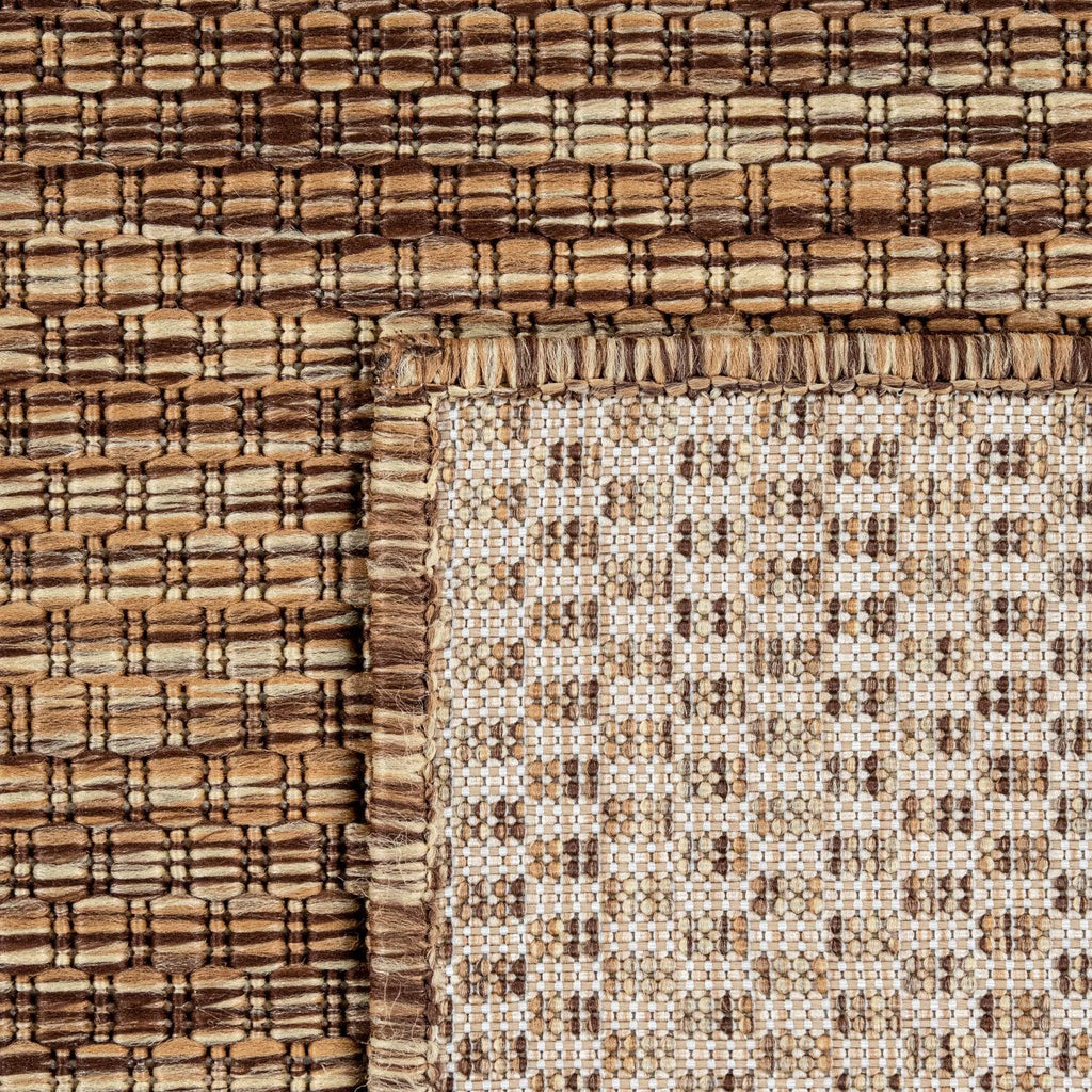 Solid Outdoor Rug for Patio or Balcony weatherproof in Mottled Brown Beige