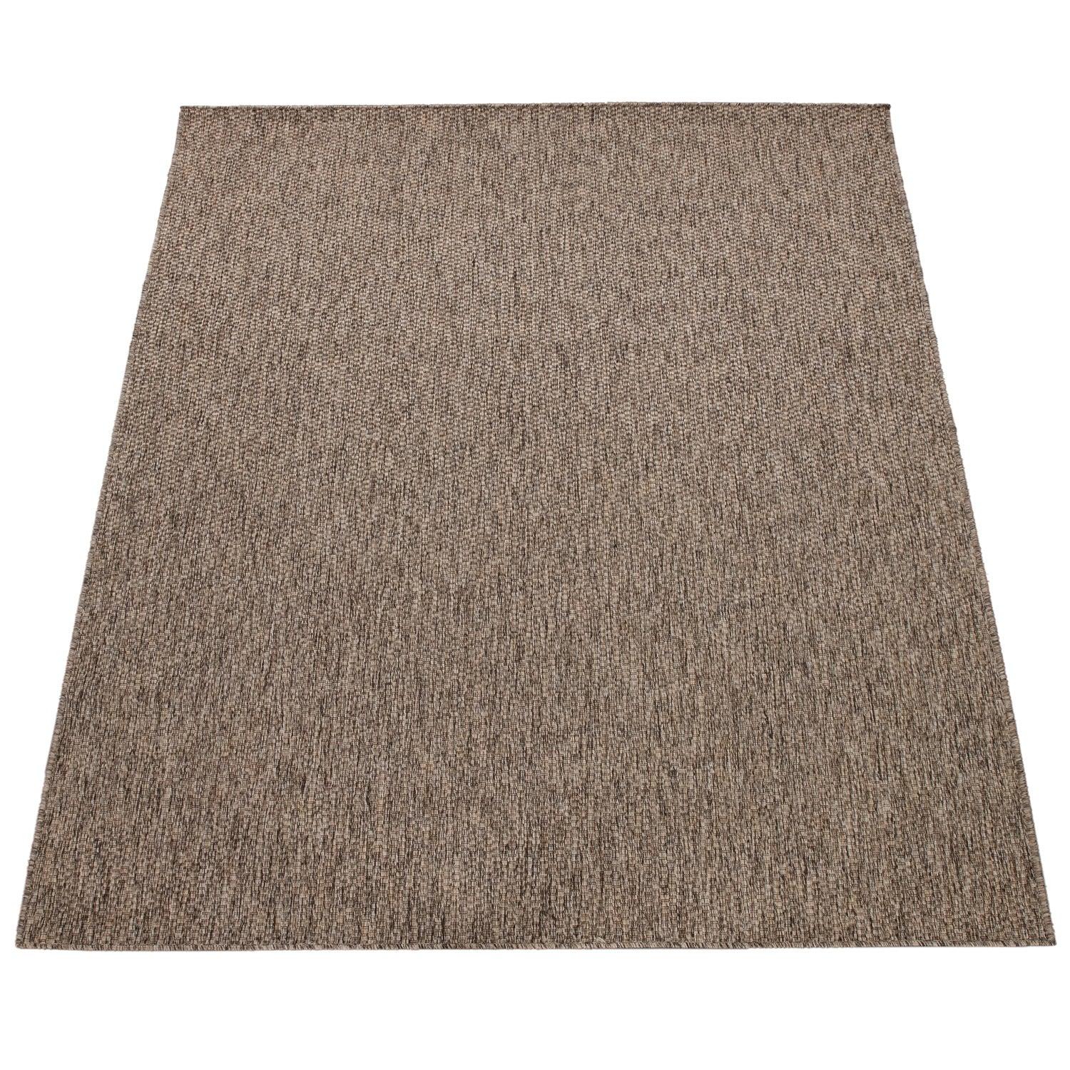 Solid Outdoor Rug for Patio or Balcony weatherproof in Mottled Brown