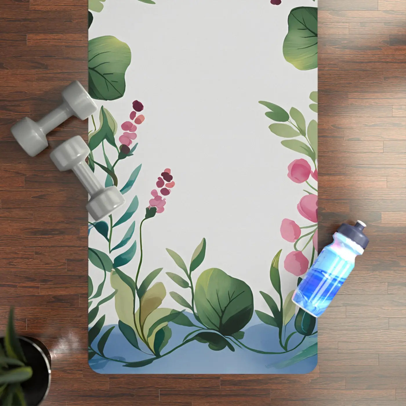 Enchanted Rubber Yoga Mat - Vibrant Spring Flowers - Dipaliz