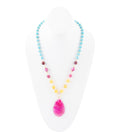 St. Augustine Pink Agate Golden Pendant Necklace