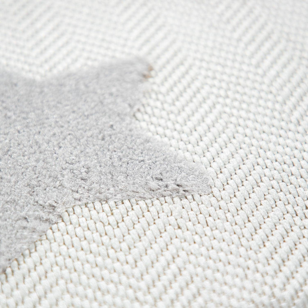 Stars Kids Rug Modern Low-Pile Play Mat Pastel Colored Stars in Cream