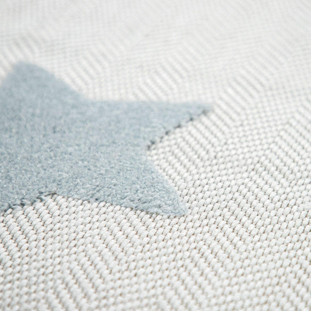 Stars Kids Rug Modern Low-Pile Play Mat Pastel Colored Stars in Cream