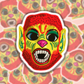 Retro Werewolf Mask Sticker