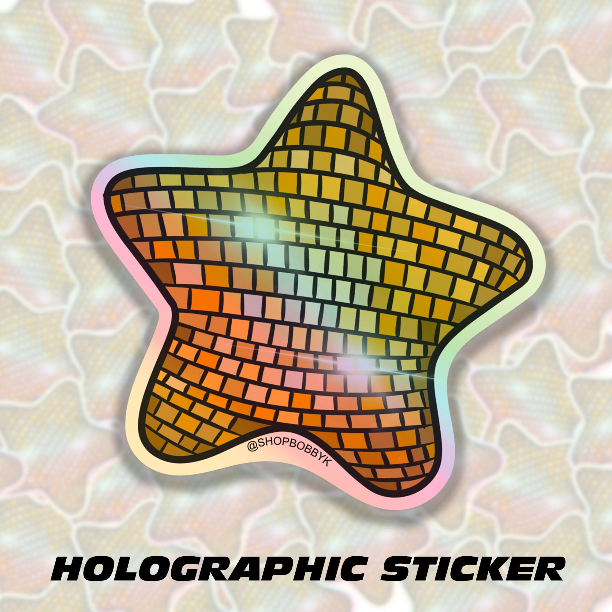 Disco Star Holographic Sticker