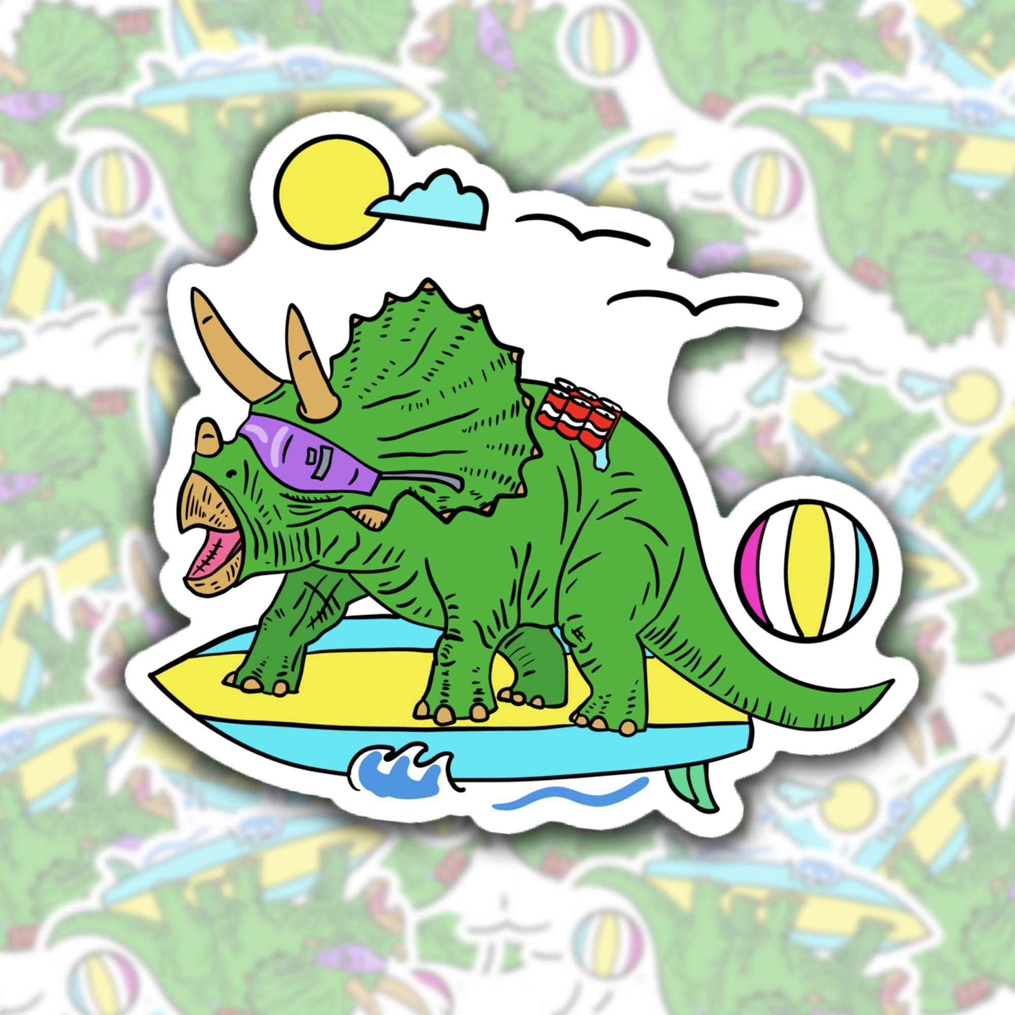 Rad Triceratops Sticker