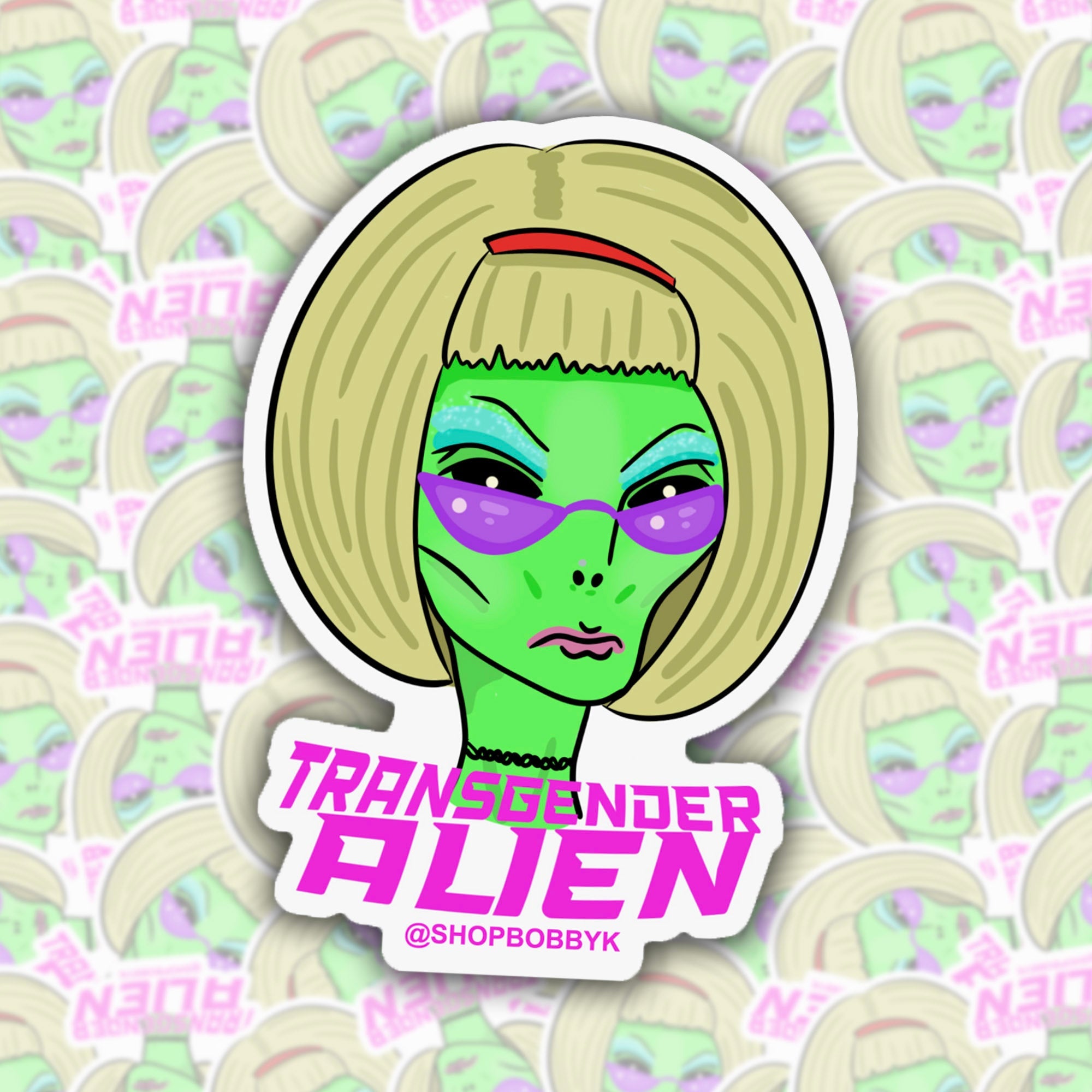 Transgender Alien Sticker