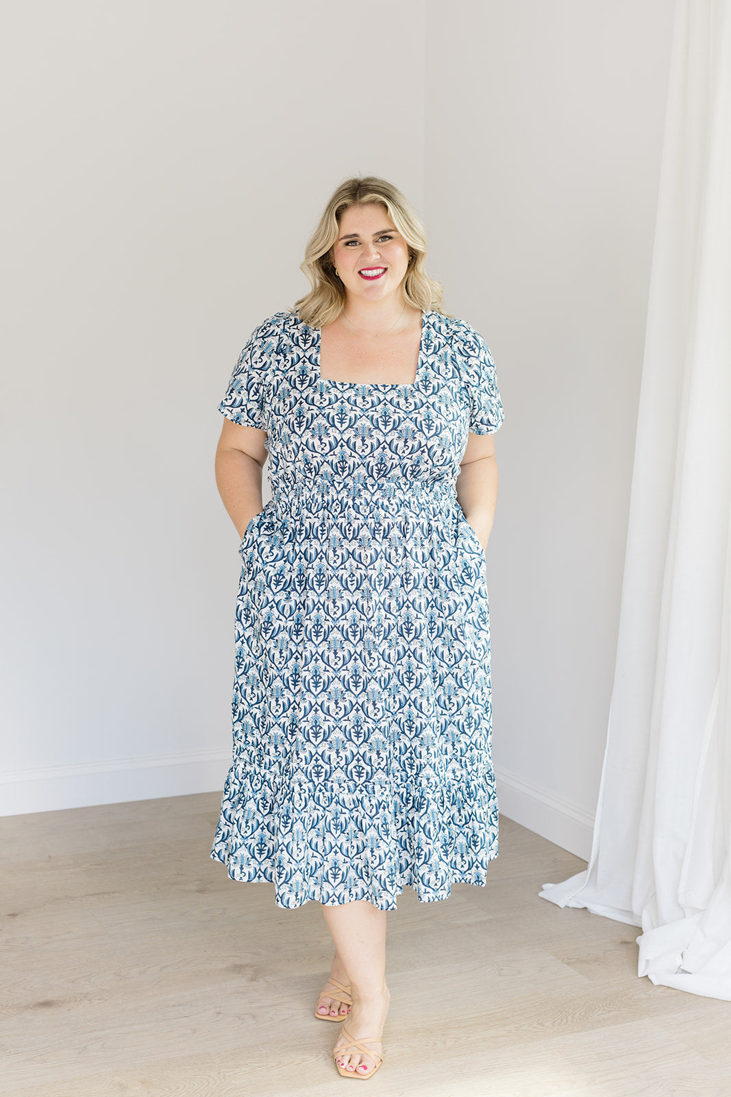 Navy Trellis - Dress