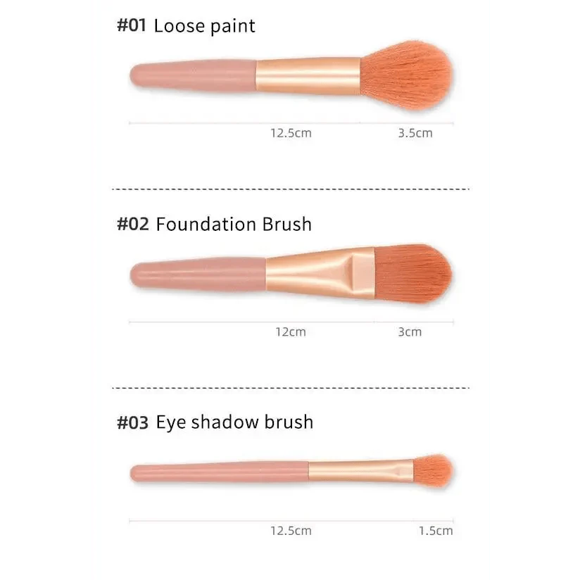 8Pcs Mini Travel Portable Soft Makeup Brushes