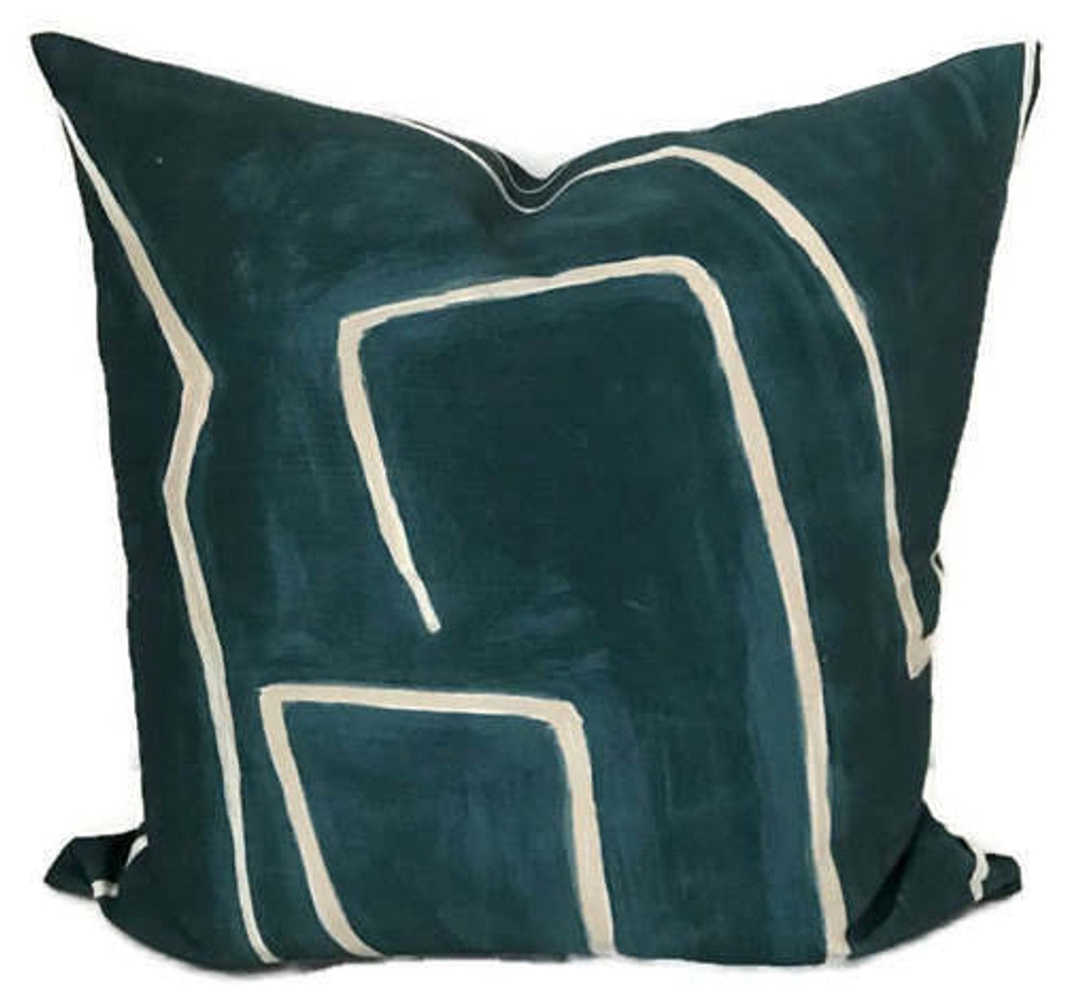 Graffito Pillow Cover in Teal Pearl, Kelly Wearstler Textiles