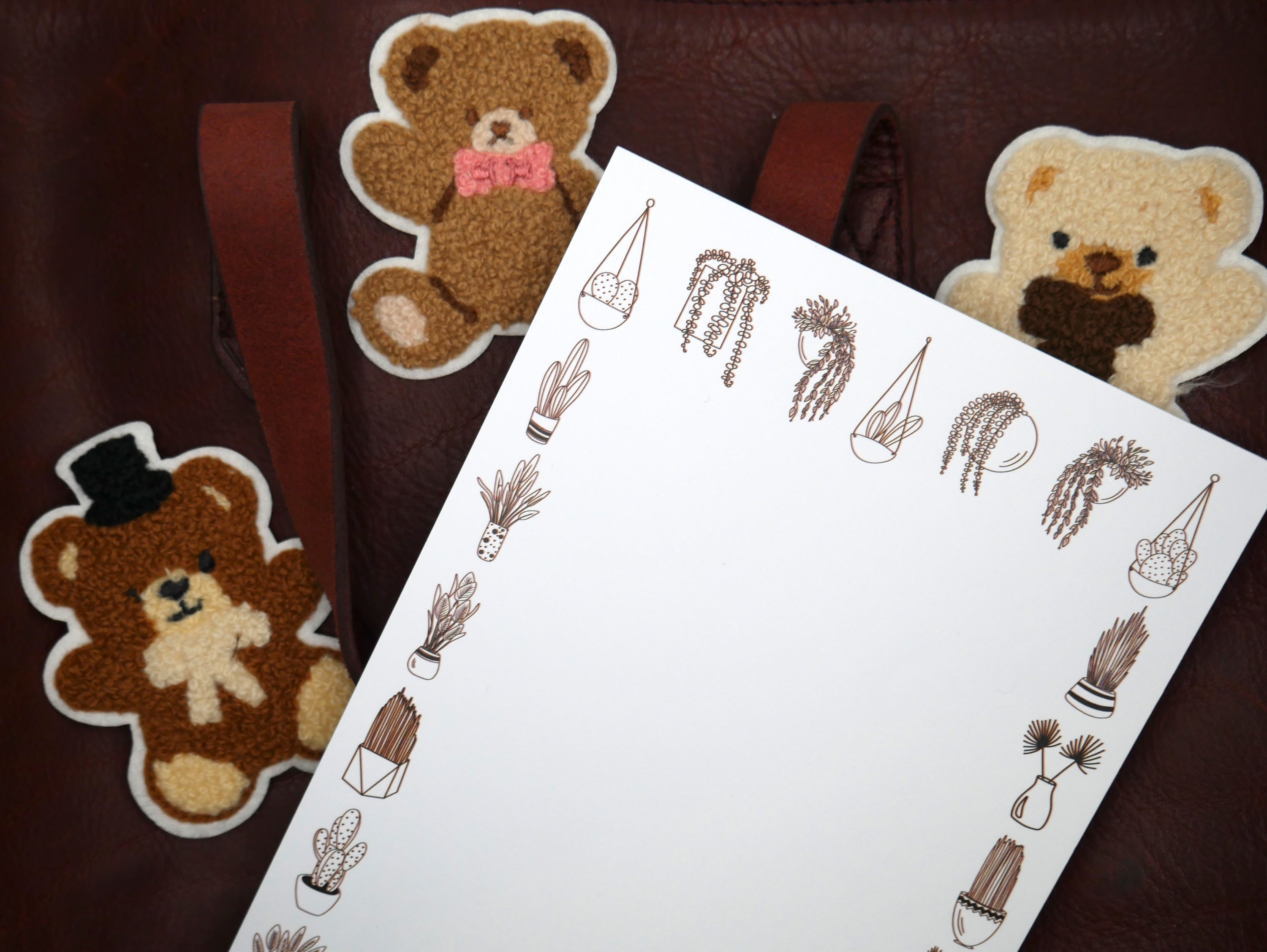 Teddy Bear Fuzzy Iron-On Embroidered Patch Pack (Set of 5)