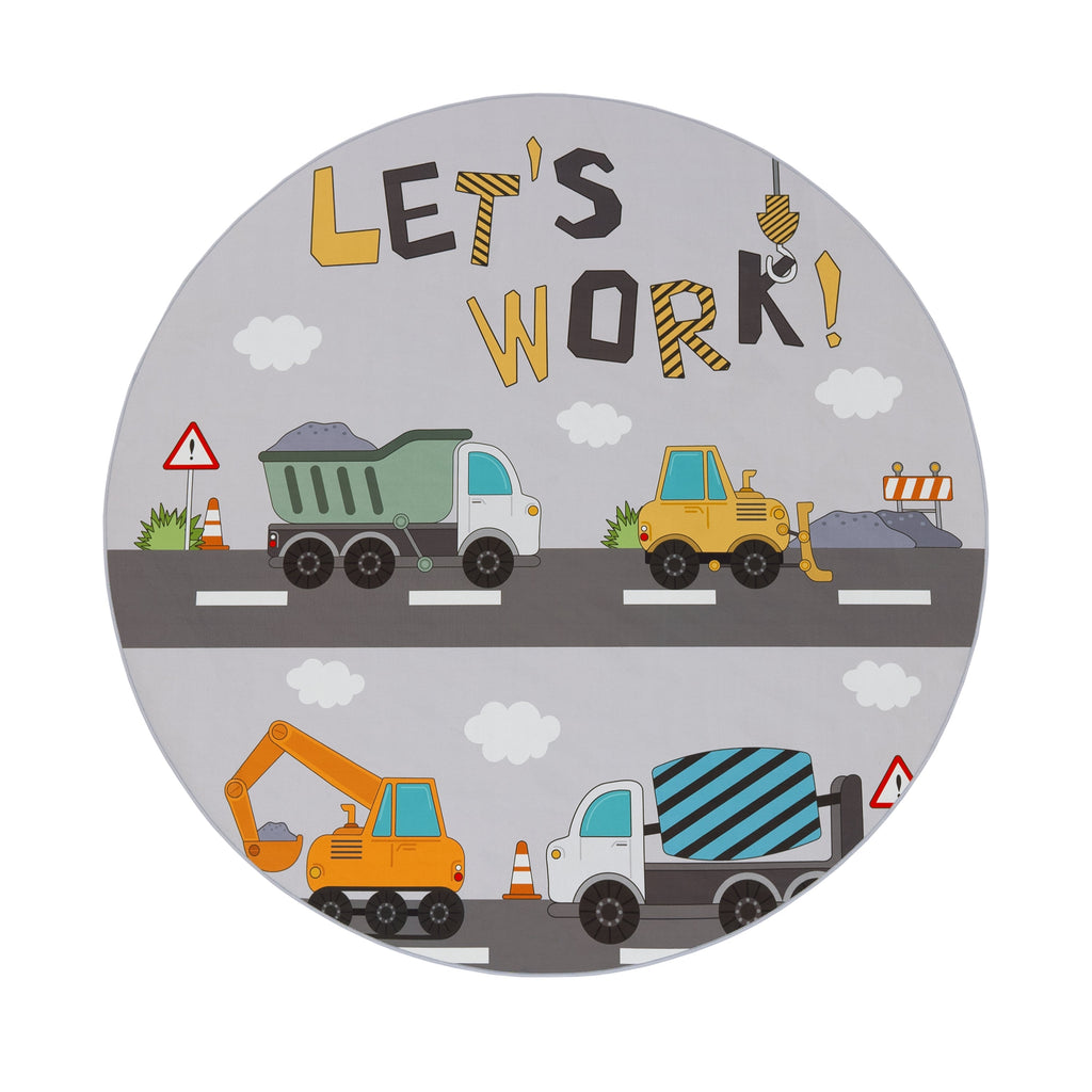 Kids Play-Mat Bob Construction Road with Trucks & Cranes
