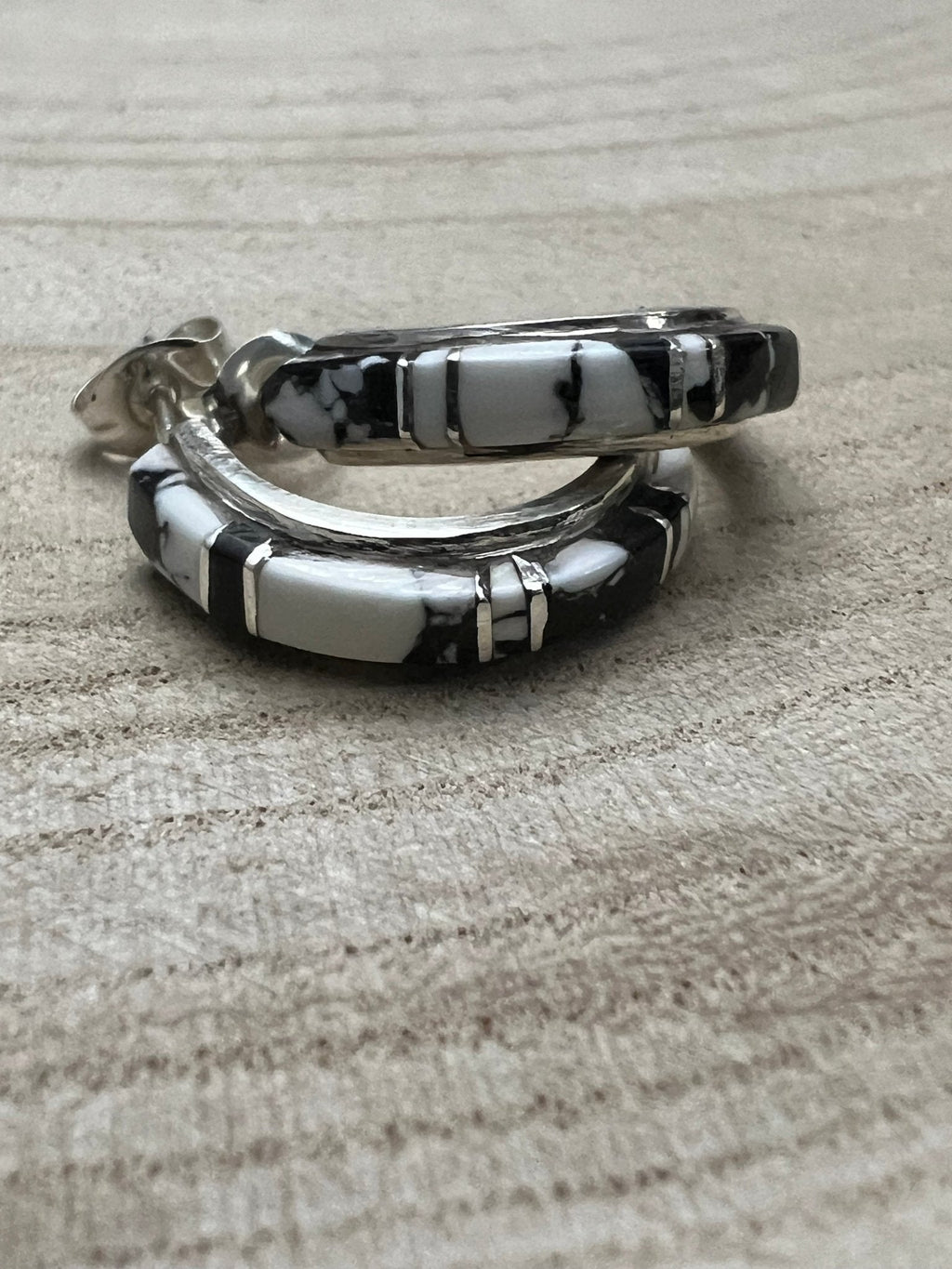 Terrance Panteah White Buffalo & Sterling Silver Earrings
