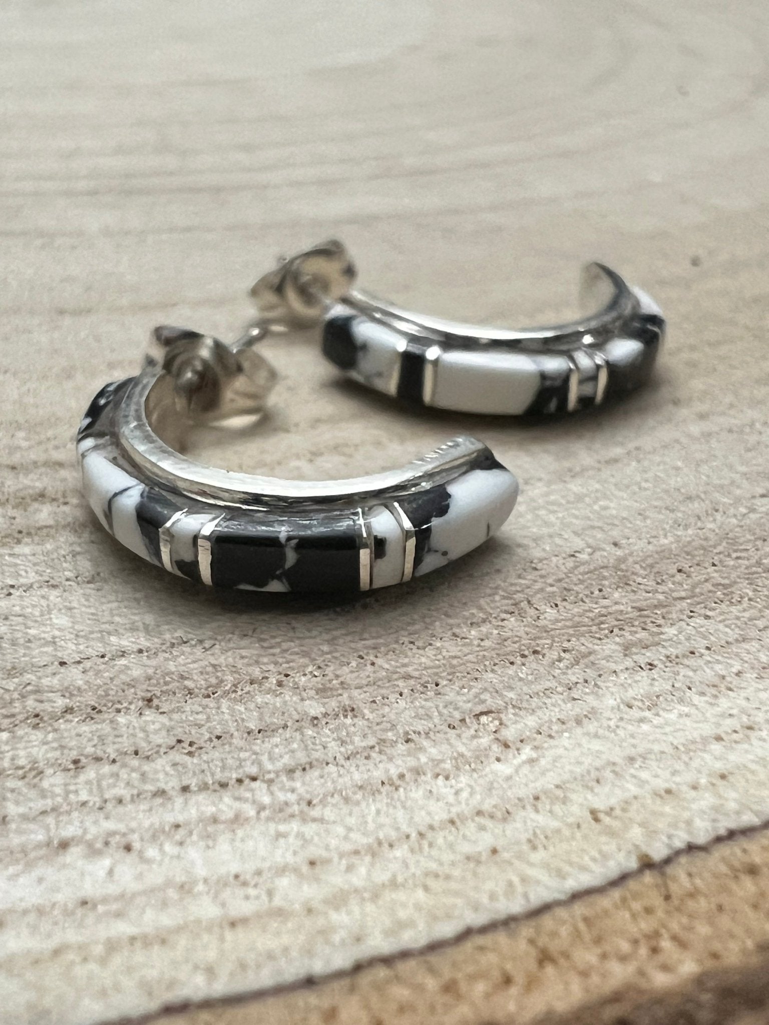 Terrance Panteah White Buffalo & Sterling Silver Earrings