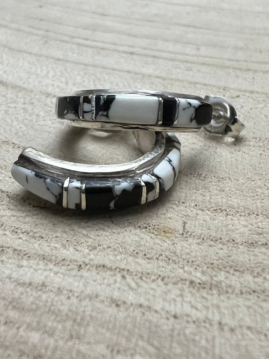 Terrance Panteah White Buffalo & Sterling Silver Earrings