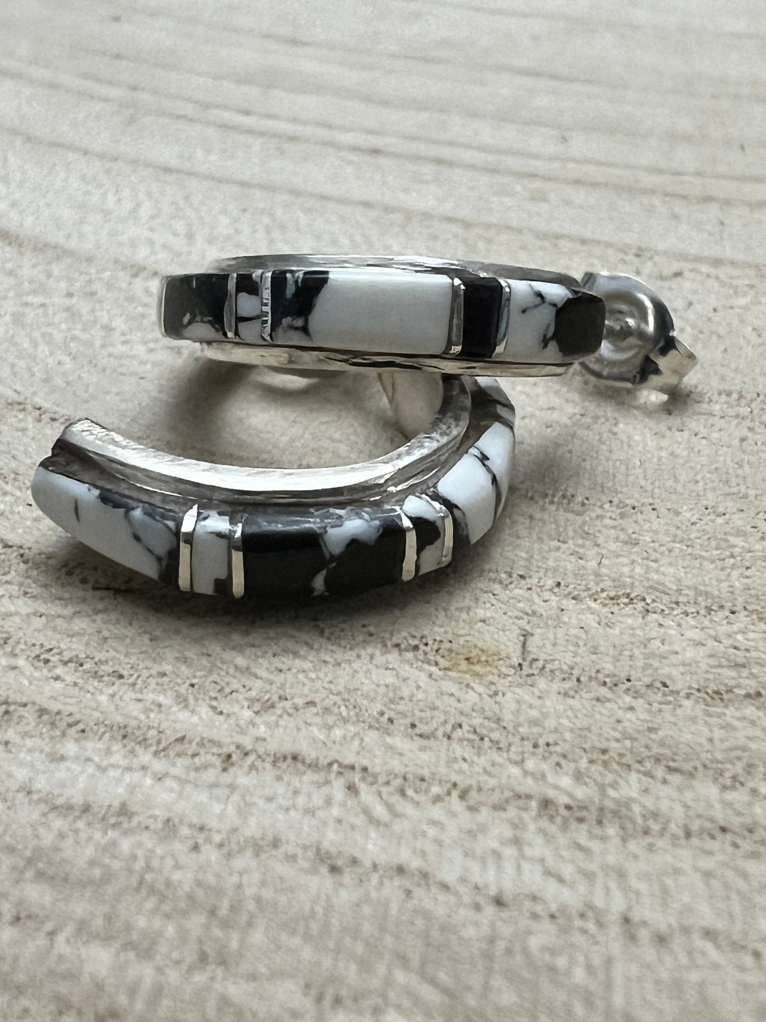 Terrance Panteah White Buffalo & Sterling Silver Earrings