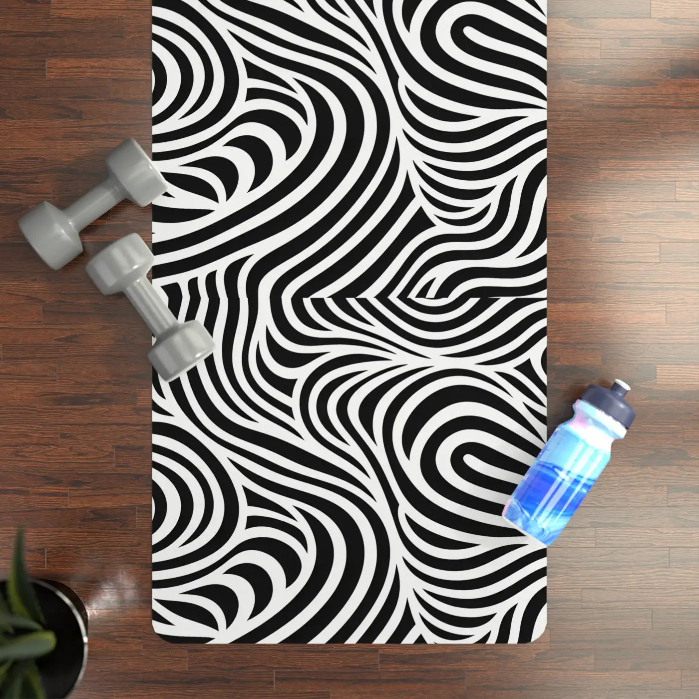 Trendy Rubber Yoga Mat - Modern White Edge Design - Dipaliz