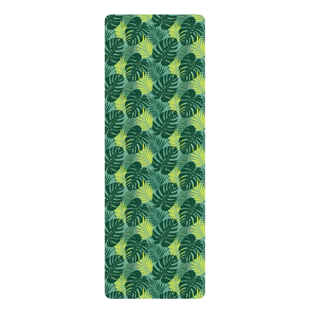 Monstera Rubber Yoga Mat - Tropical Microfiber Design - Dipaliz