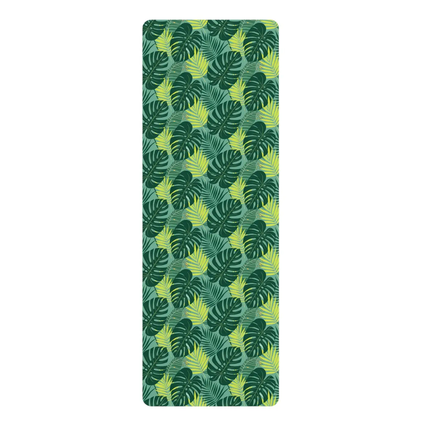 Monstera Rubber Yoga Mat - Tropical Microfiber Design - Dipaliz