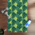 Monstera Rubber Yoga Mat - Tropical Microfiber Design - Dipaliz